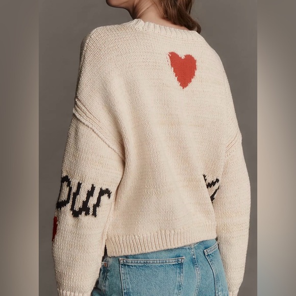 Anthropologie Lovestruck Long-Sleeve Crew-Neck Sweater - Picture 4 of 6